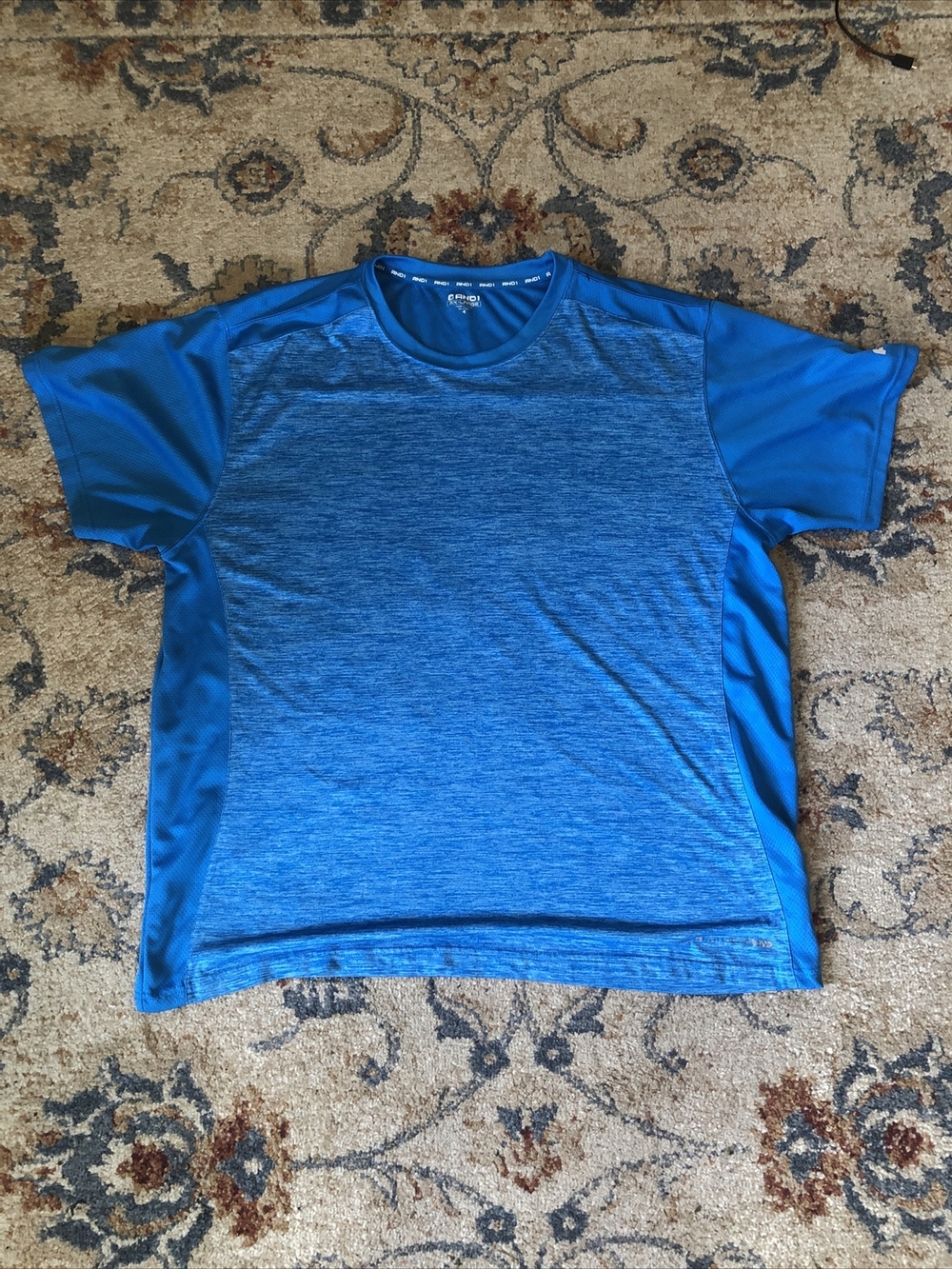 AND1 Stop Sweating Me Active Shirt Men's 3XL XXXL Short Sleeve Blue Polyester